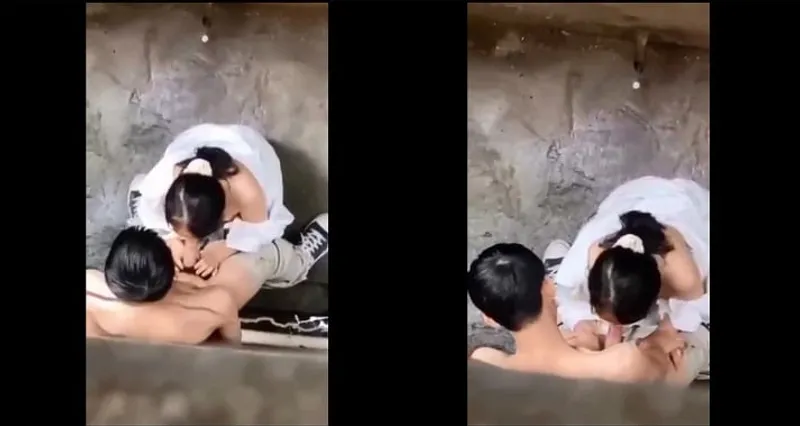 Quay lén em học sinh nữ bj cho cô bạn gái trong hẻm